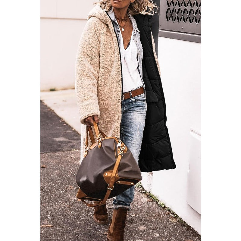 Kacob | Women's Longline Parka Coat – Reversible Quilted Hooded Jacket