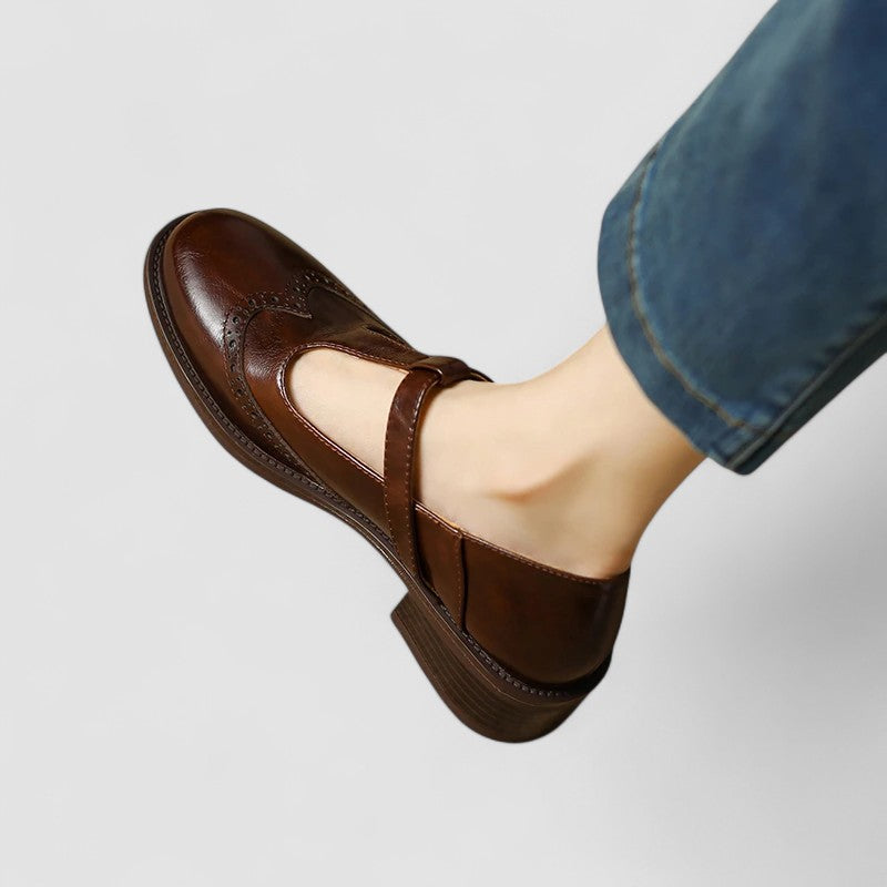 Women's Low Heel Mary Jane Shoes – Strap Detail