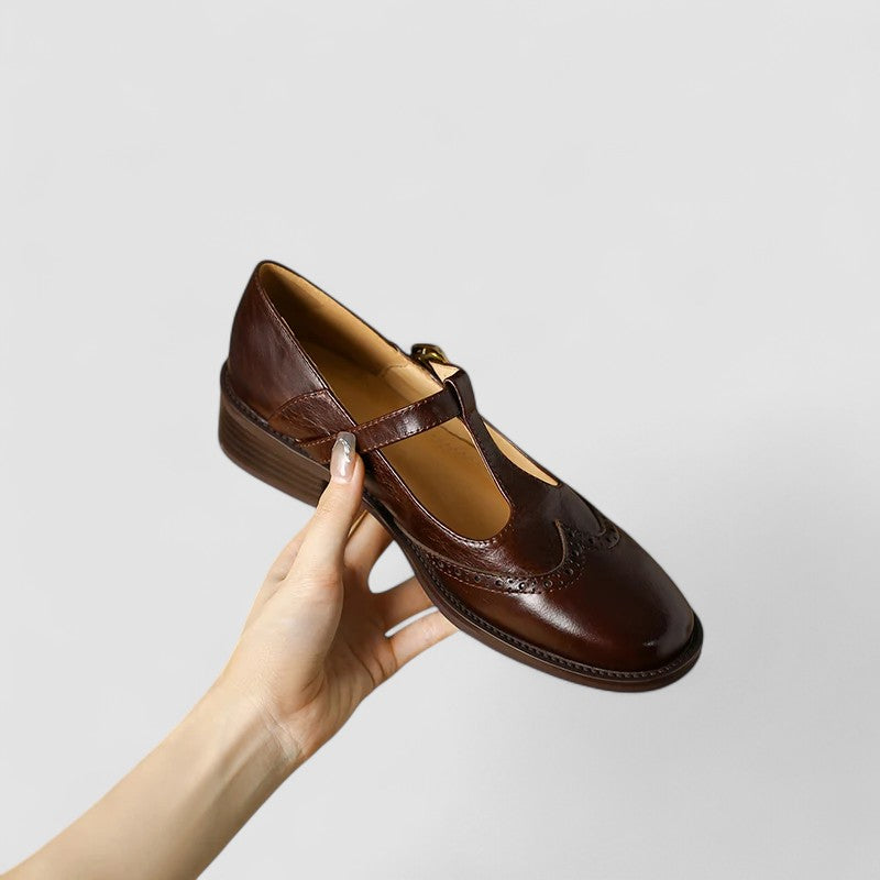Women's Low Heel Mary Jane Shoes – Strap Detail