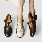Women's Low Heel Mary Jane Shoes – Strap Detail