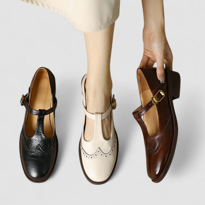 Women's Low Heel Mary Jane Shoes – Strap Detail