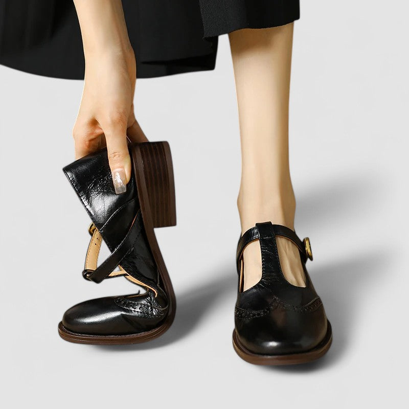 Women's Low Heel Mary Jane Shoes – Strap Detail