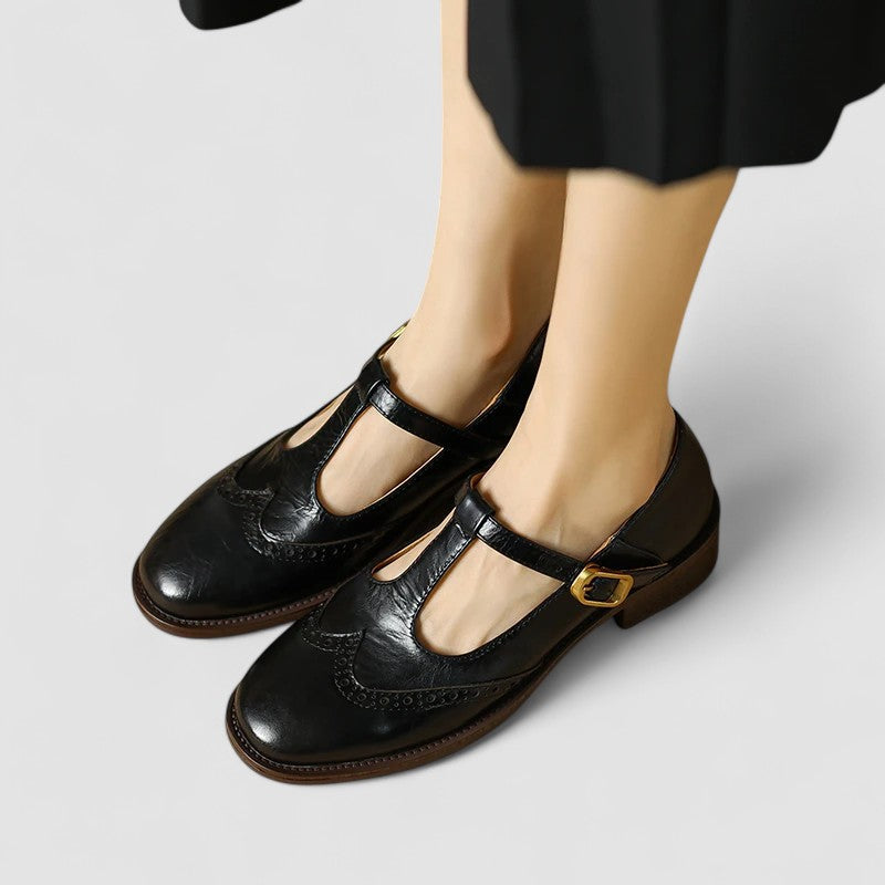 Women's Low Heel Mary Jane Shoes – Strap Detail