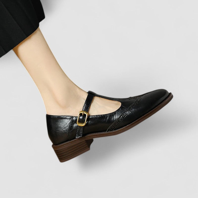 Women's Low Heel Mary Jane Shoes – Strap Detail