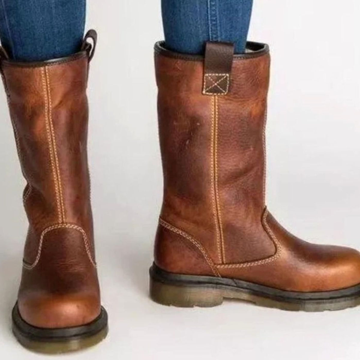 Kacob | Women's Mid Calf Winter Boots – Cuffed Lined Pull On Boots