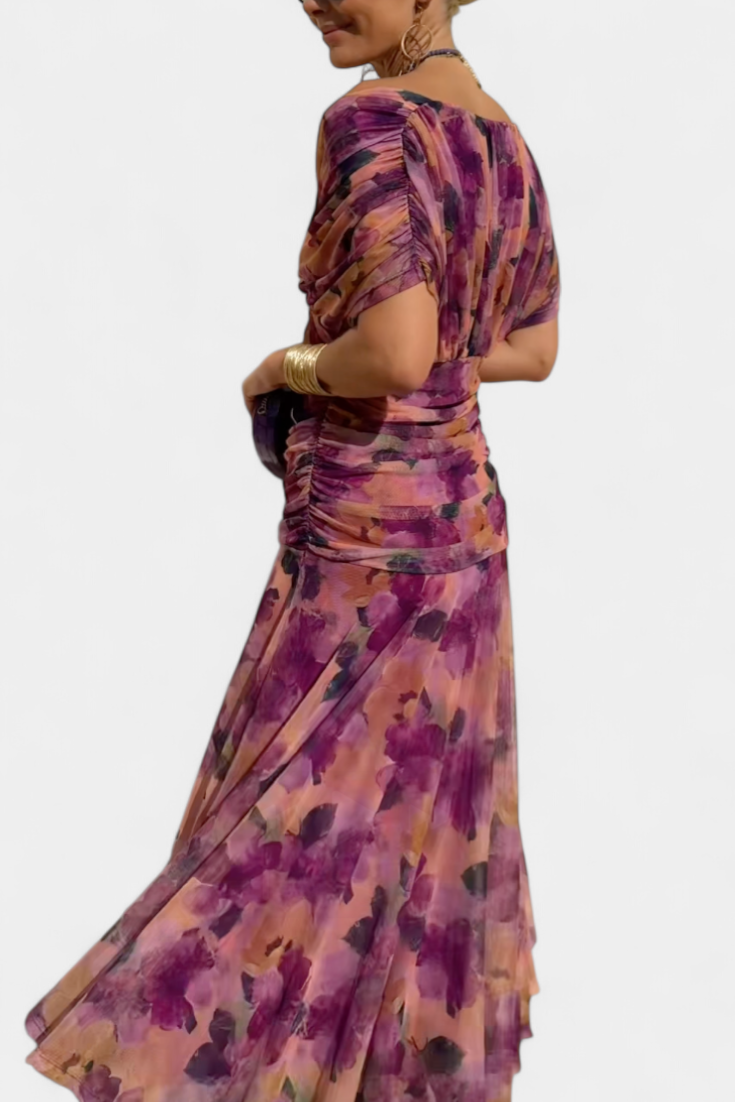 Women's Off-Shoulder Ruched Evening Dress