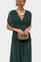 Women's Off-Shoulder Ruched Evening Dress