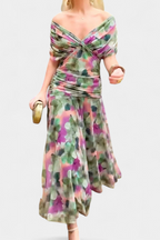 Women's Off-Shoulder Ruched Evening Dress