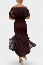 Women's Off-Shoulder Ruched Evening Dress