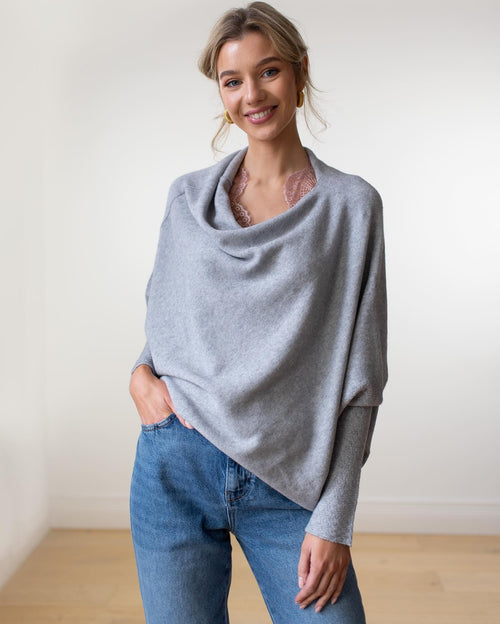 Kacob | Women's Off-Shoulder Knitted Jumper – Oversized Slouchy Ladies Jumper