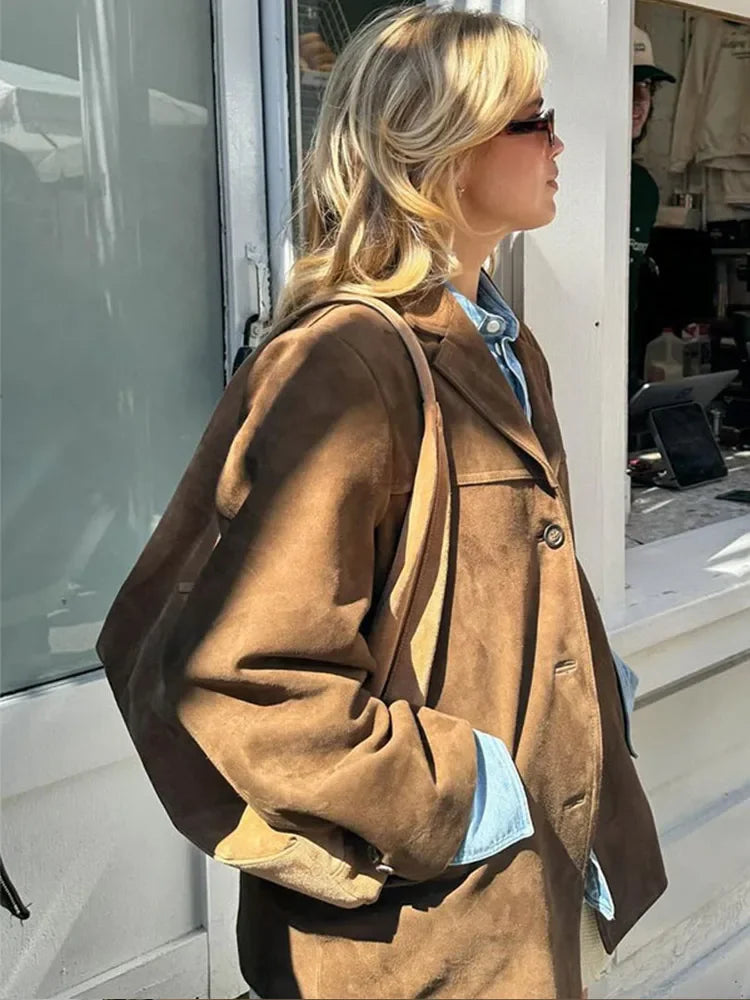 Kacob | Women's Oversized Blazer – Structured Shoulder Boyfriend Blazer