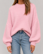 Women's Oversized Chunky Knit Jumper – Balloon Sleeves