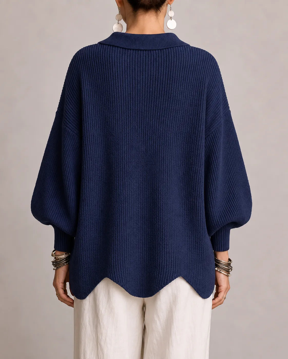 Kacob | Women's Oversized Collared Knitted Cardigan – Button Front Cardigan Sweater