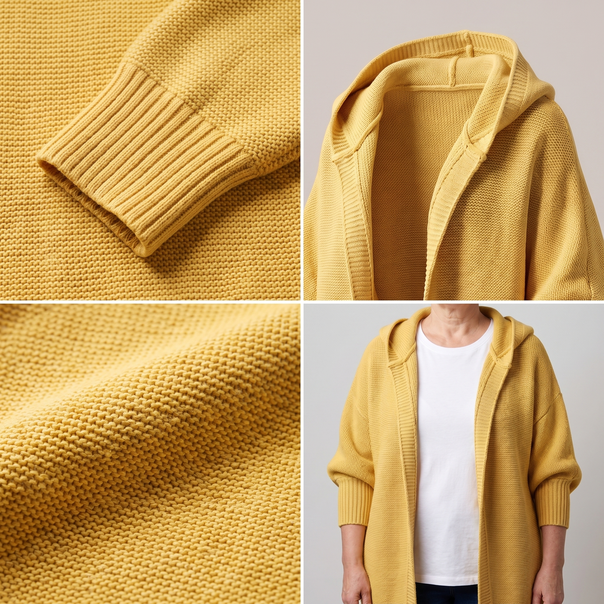 Kacob | Women's Oversized Hooded Longline Cardigan – Loose Knit Long Cardigan