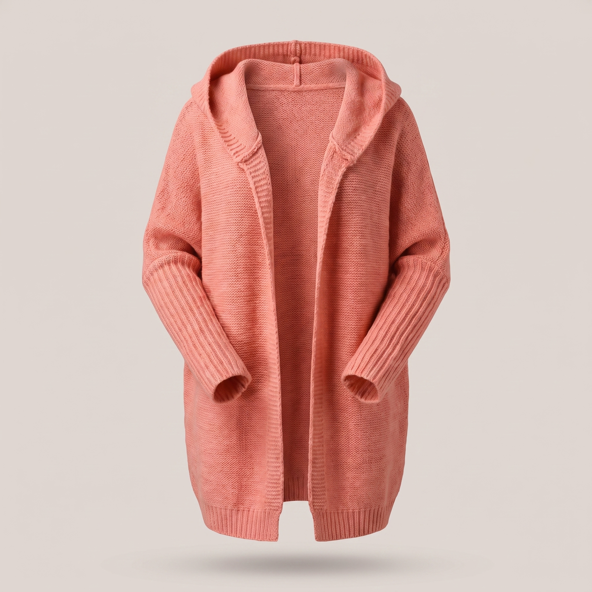 Kacob | Women's Oversized Hooded Longline Cardigan – Loose Knit Long Cardigan