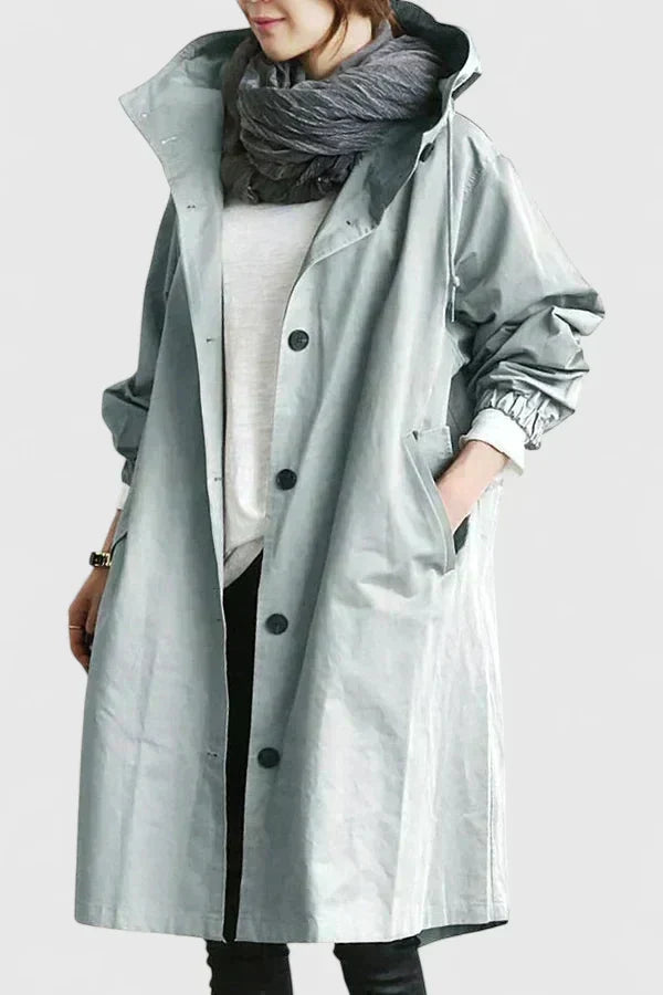 Kacob | Women's Oversized Hooded Longline Coat with Elastic Cuffs – Everyday Winter Coat