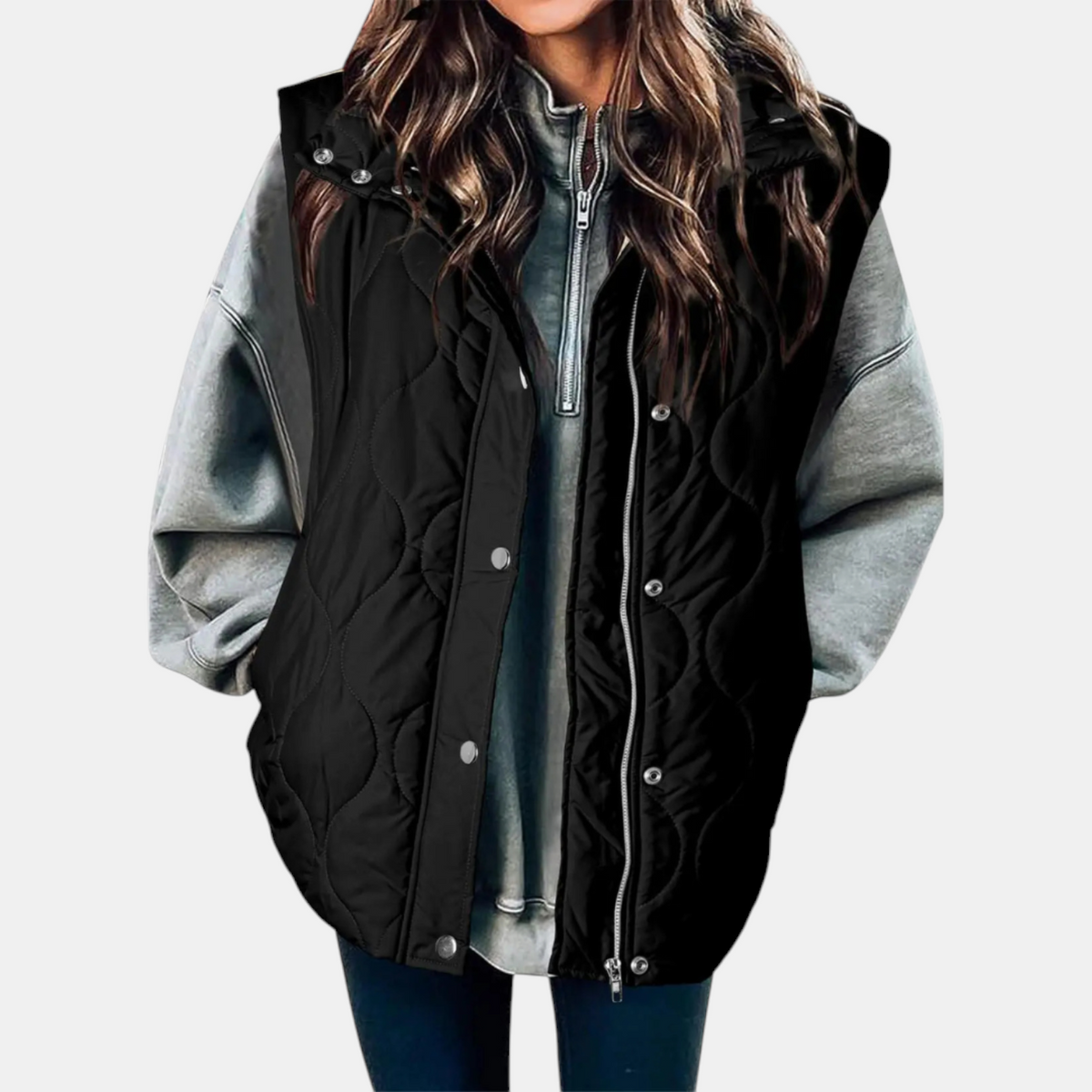 Kacob | Women's Oversized Puffer Gilet – Quilted Sleeveless Body Warmer