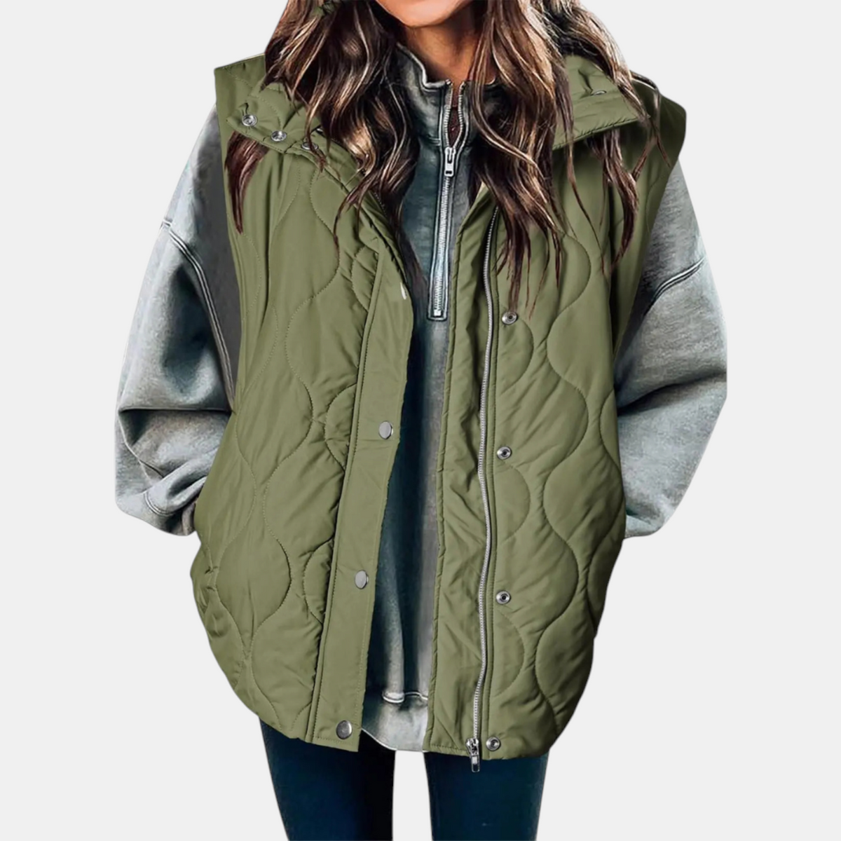Kacob | Women's Oversized Puffer Gilet – Quilted Sleeveless Body Warmer