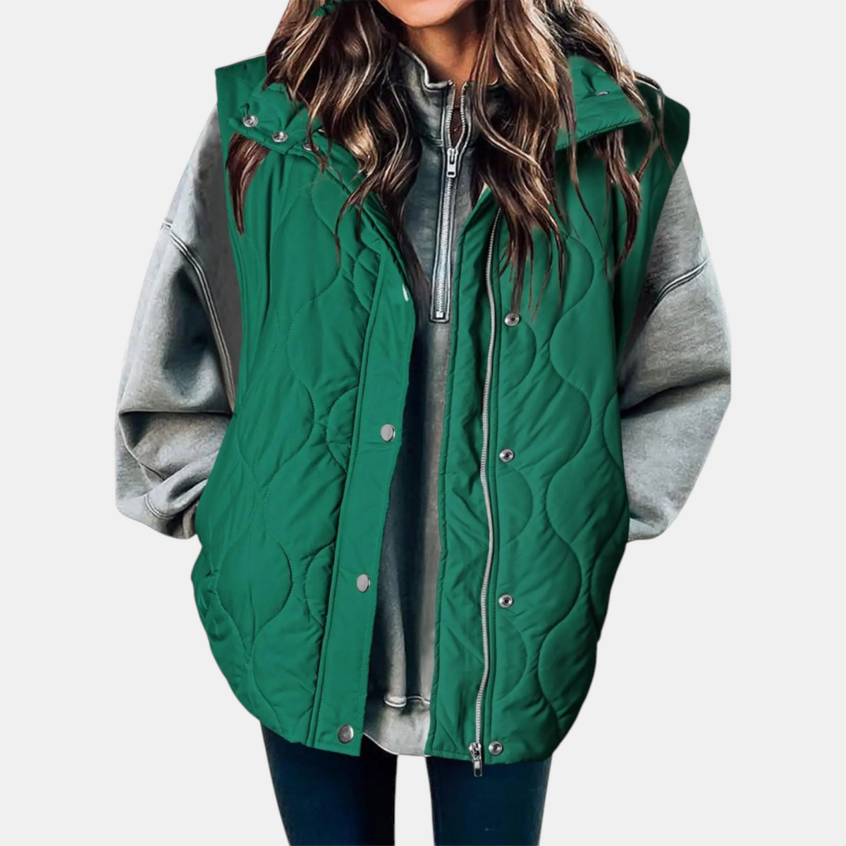 Kacob | Women's Oversized Puffer Gilet – Quilted Sleeveless Body Warmer