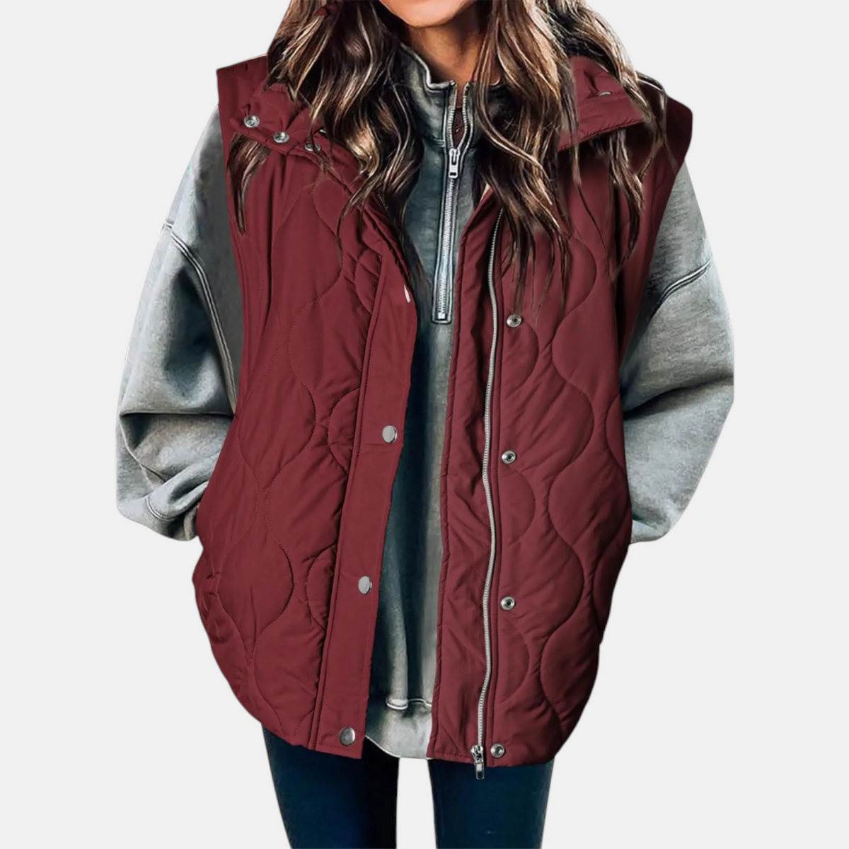 Kacob | Women's Oversized Puffer Gilet – Quilted Sleeveless Body Warmer