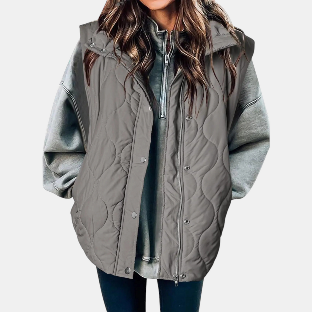 Kacob | Women's Oversized Puffer Gilet – Quilted Sleeveless Body Warmer