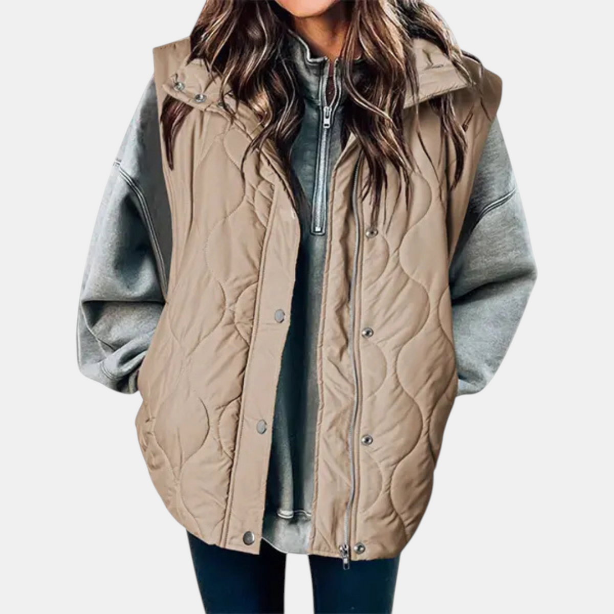 Kacob | Women's Oversized Puffer Gilet – Quilted Sleeveless Body Warmer