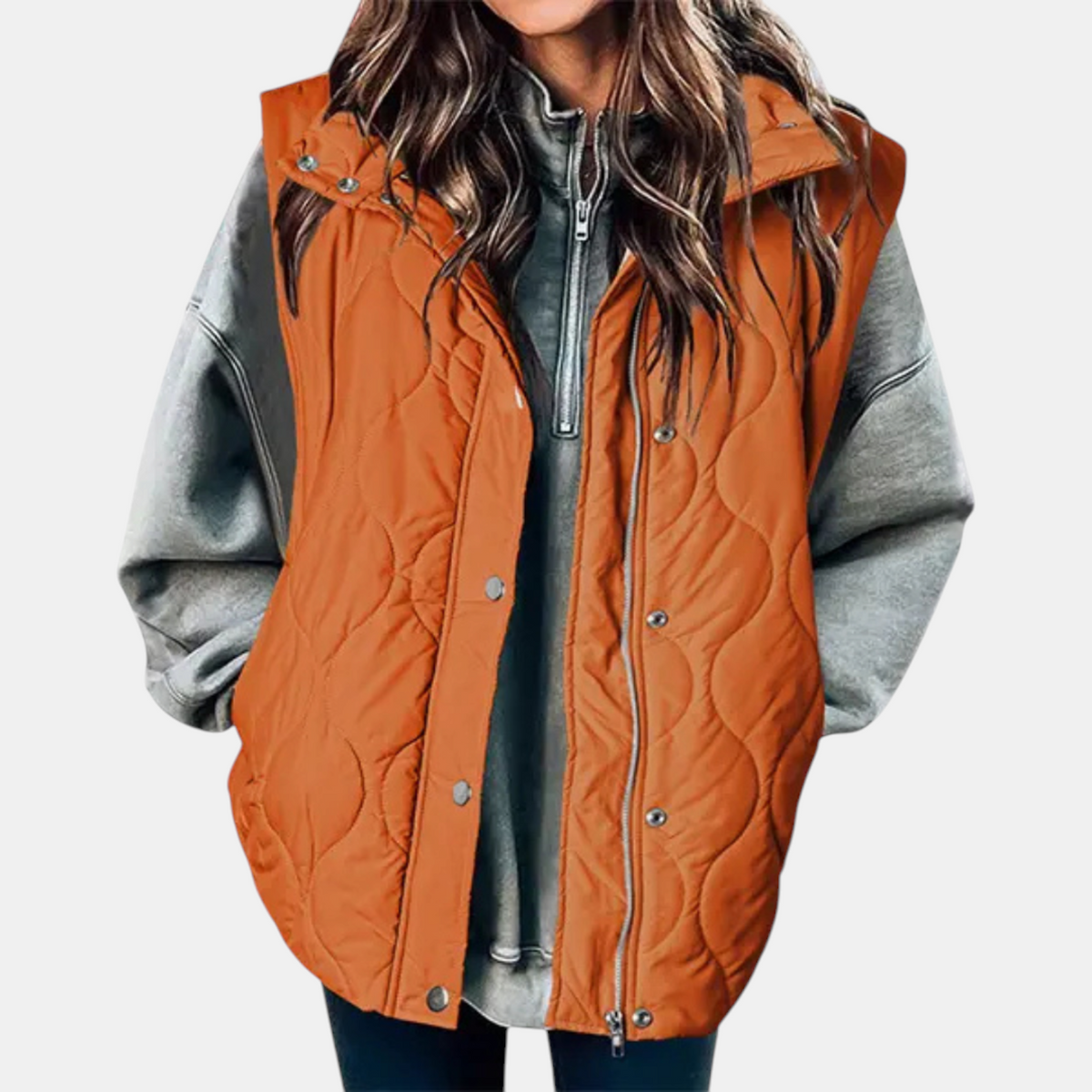 Kacob | Women's Oversized Puffer Gilet – Quilted Sleeveless Body Warmer