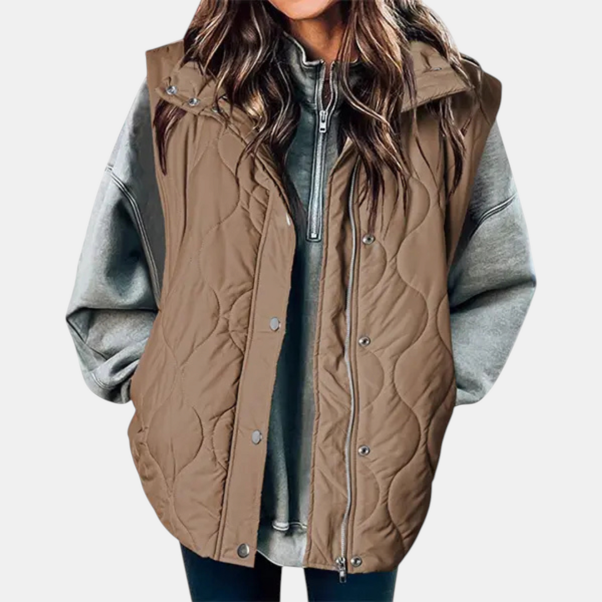 Kacob | Women's Oversized Puffer Gilet – Quilted Sleeveless Body Warmer