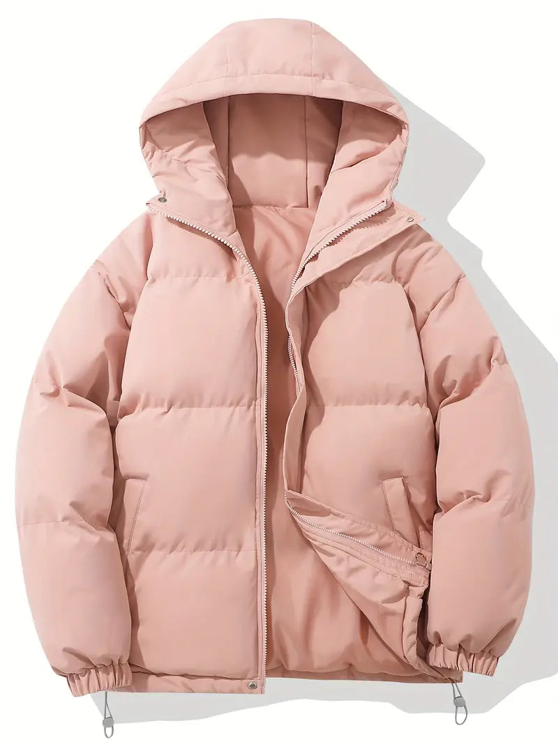 Kacob | Women's Oversized Puffer Jacket – Hooded Short Padded Jacket