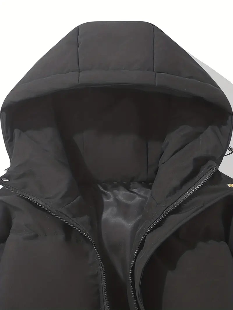 Kacob | Women's Oversized Puffer Jacket – Hooded Short Padded Jacket