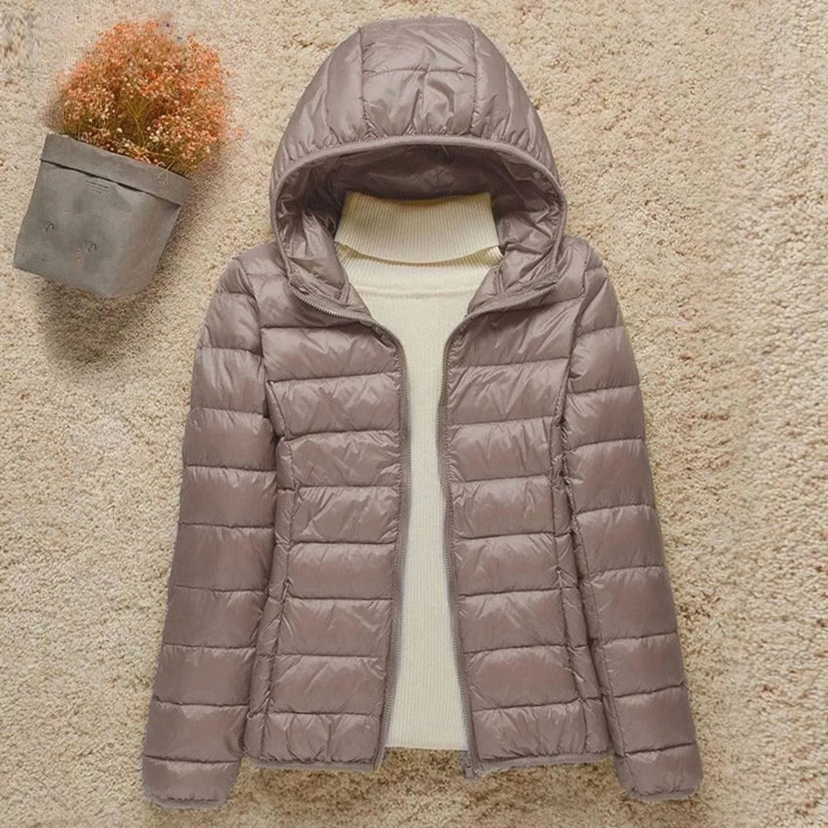Kacob | Women's Packable Puffer Jacket – Slim Hooded Quilted Jacket
