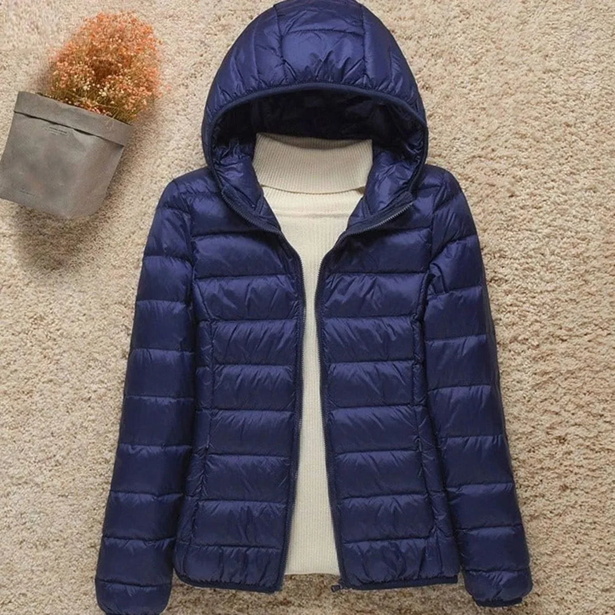 Kacob | Women's Packable Puffer Jacket – Slim Hooded Quilted Jacket