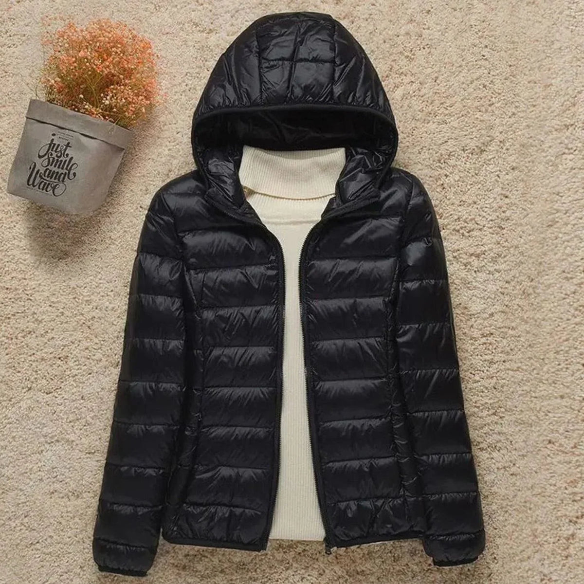 Kacob | Women's Packable Puffer Jacket – Slim Hooded Quilted Jacket