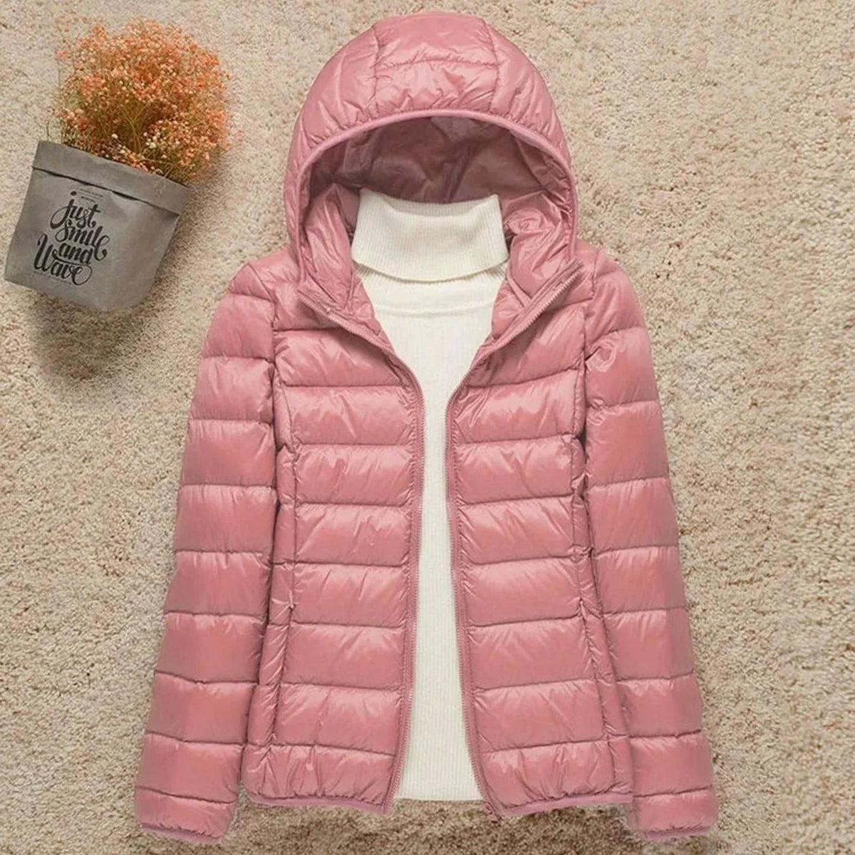 Kacob | Women's Packable Puffer Jacket – Slim Hooded Quilted Jacket