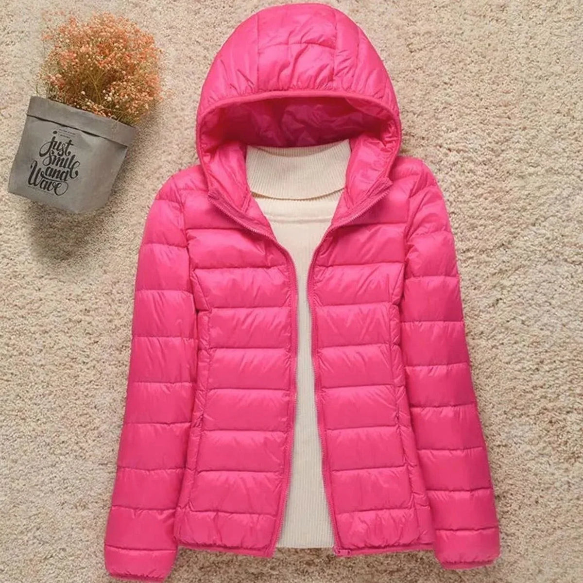 Kacob | Women's Packable Puffer Jacket – Slim Hooded Quilted Jacket