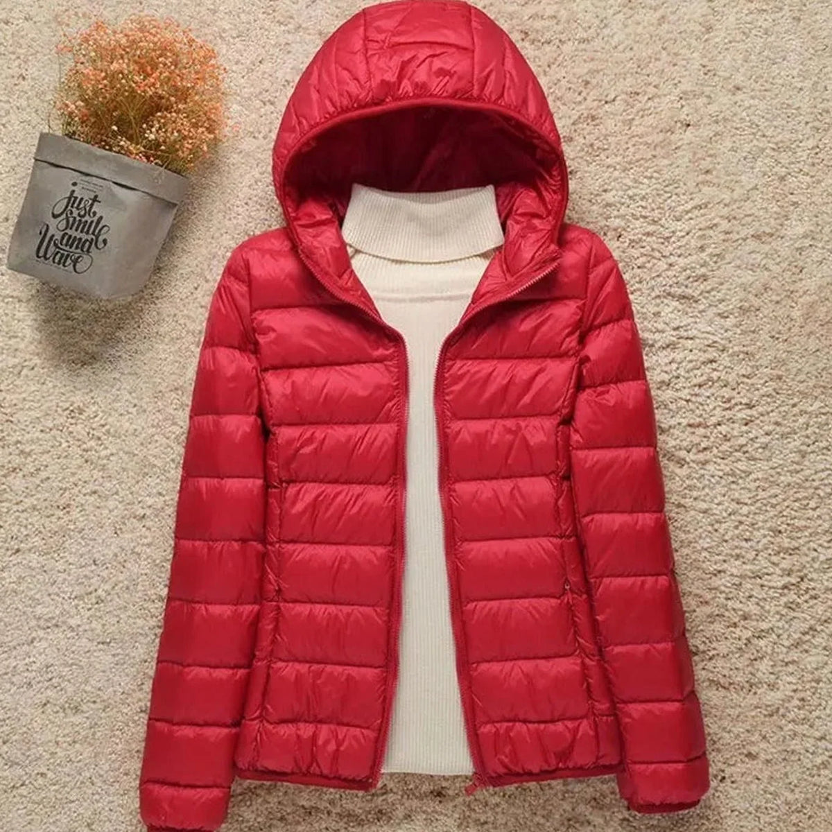 Kacob | Women's Packable Puffer Jacket – Slim Hooded Quilted Jacket