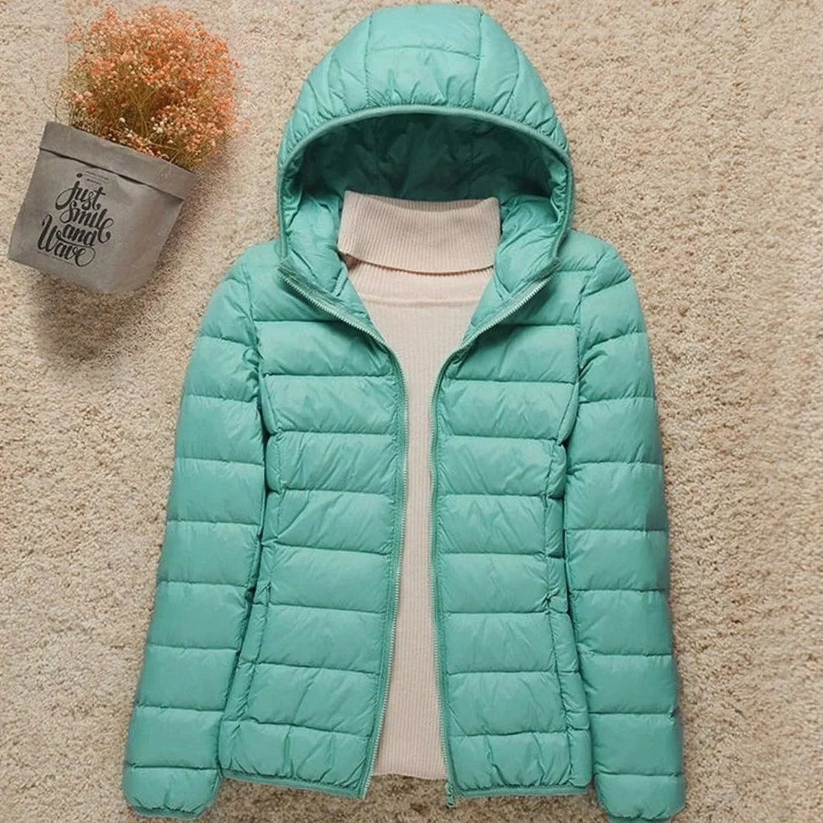 Kacob | Women's Packable Puffer Jacket – Slim Hooded Quilted Jacket