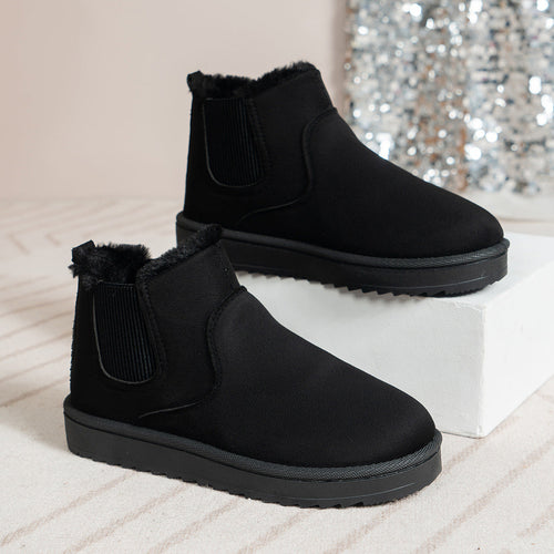 Kacob | Women's Plush Lined Chelsea Boots – Flat Platform Ankle Boots