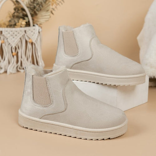 Kacob | Women's Plush Lined Chelsea Boots – Flat Platform Ankle Boots