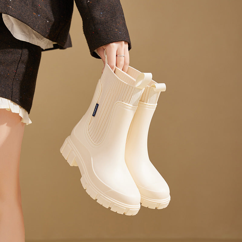 Kacob | Women's Pull-On Wellington Boots – Rain Boots with Grip Sole