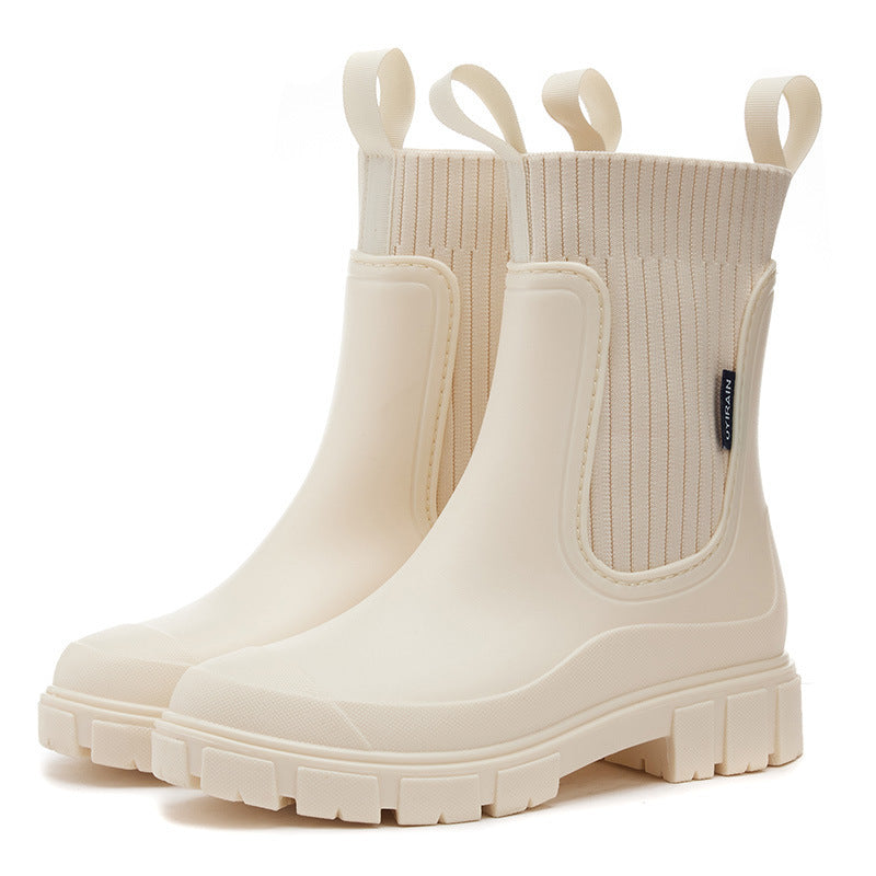 Kacob | Women's Pull-On Wellington Boots – Rain Boots with Grip Sole