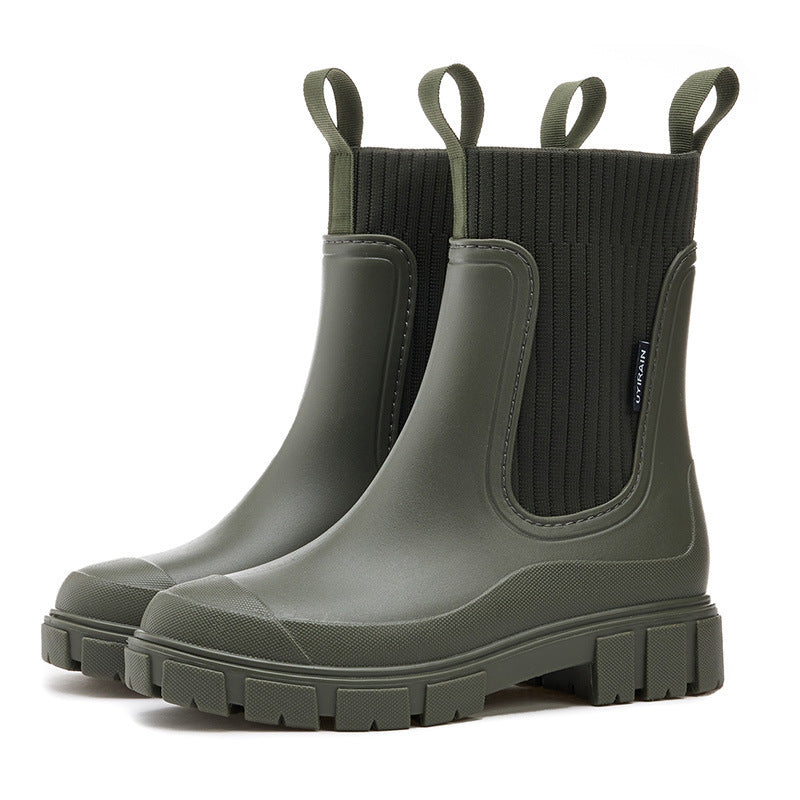 Kacob | Women's Pull-On Wellington Boots – Rain Boots with Grip Sole