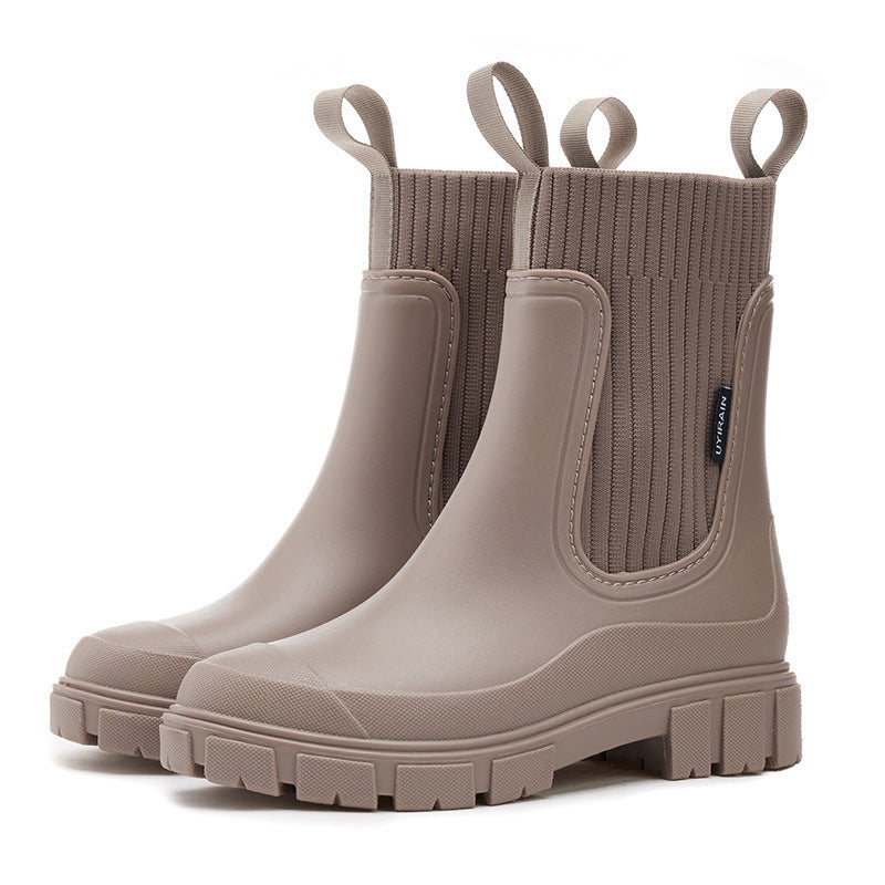 Kacob | Women's Pull-On Wellington Boots – Rain Boots with Grip Sole