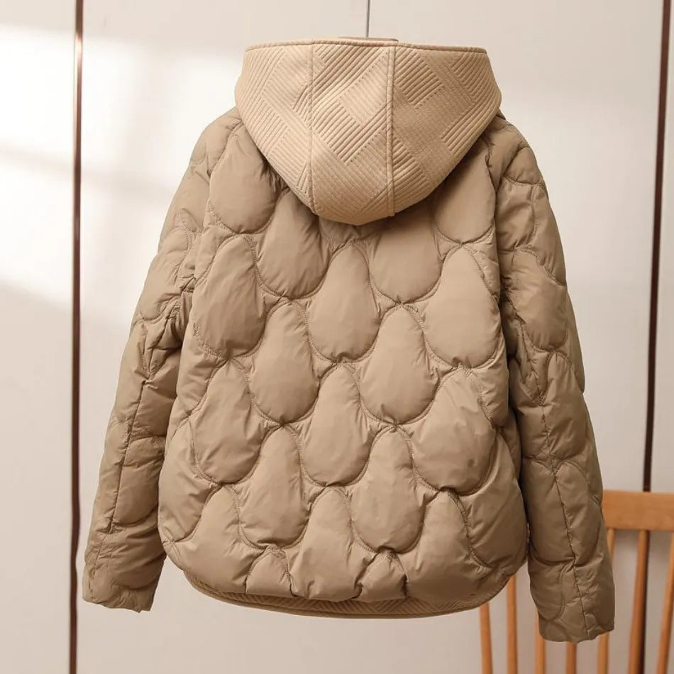 Kacob | Women's Quilted Hooded Jacket – Short Padded Winter Jacket