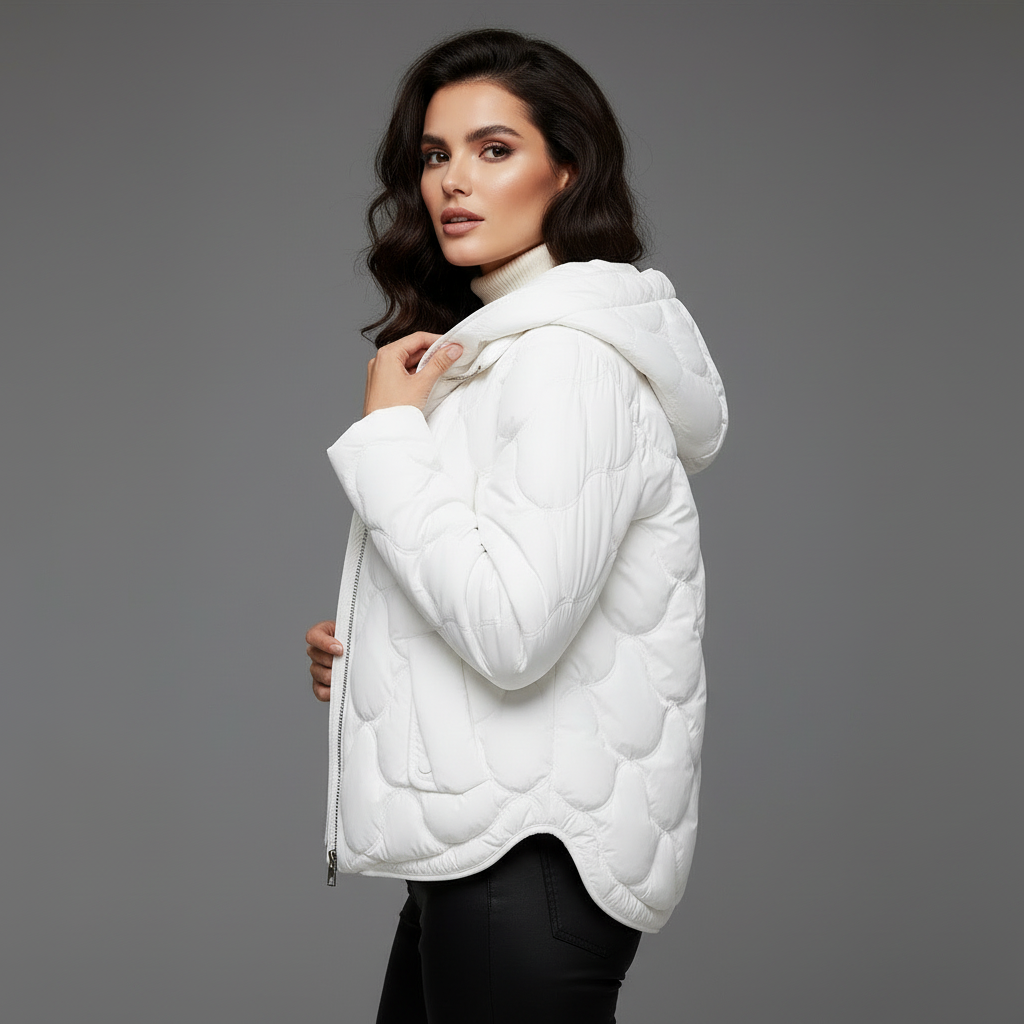 Kacob | Women's Quilted Hooded Jacket – Short Padded Winter Jacket