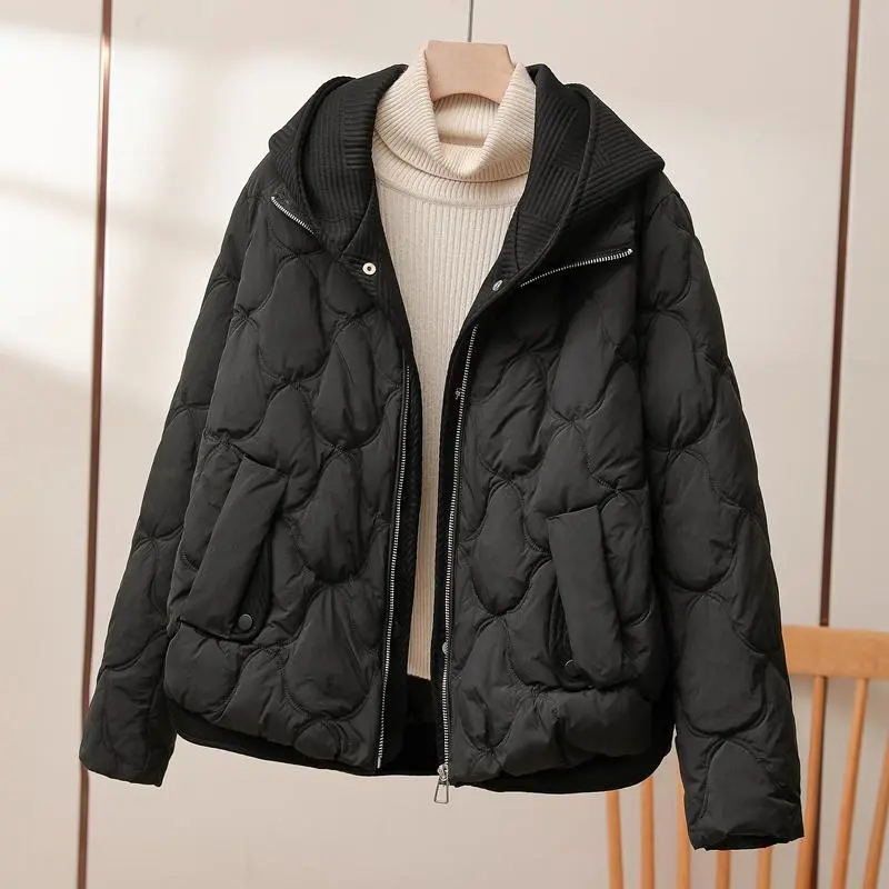 Kacob | Women's Quilted Hooded Jacket – Short Padded Winter Jacket