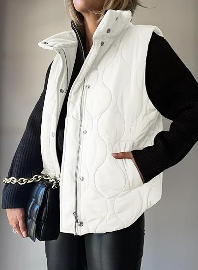 Kacob | Women's Quilted Jacket with Rib Knit Sleeves – Stand Collar Padded Jacket