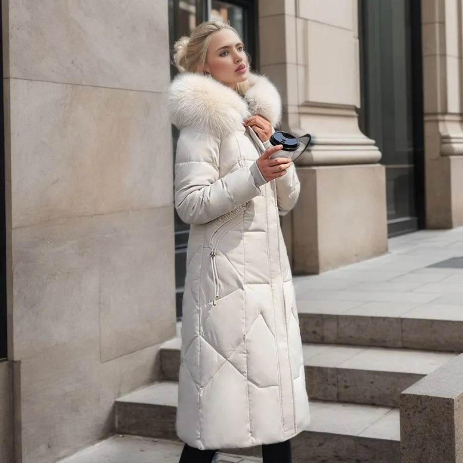 Kacob | Women's Quilted Puffer Coat with Trimmed Hood – Ladies Winter Coat