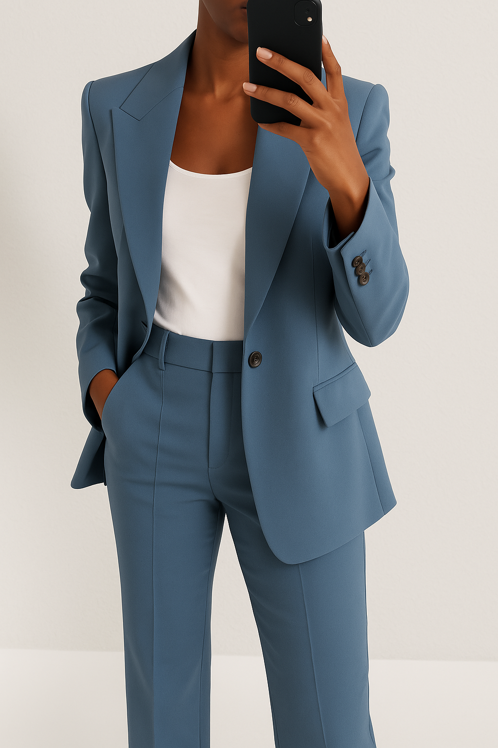 Kacob | Women's Relaxed Blazer and Wide Leg Trousers Suit Set