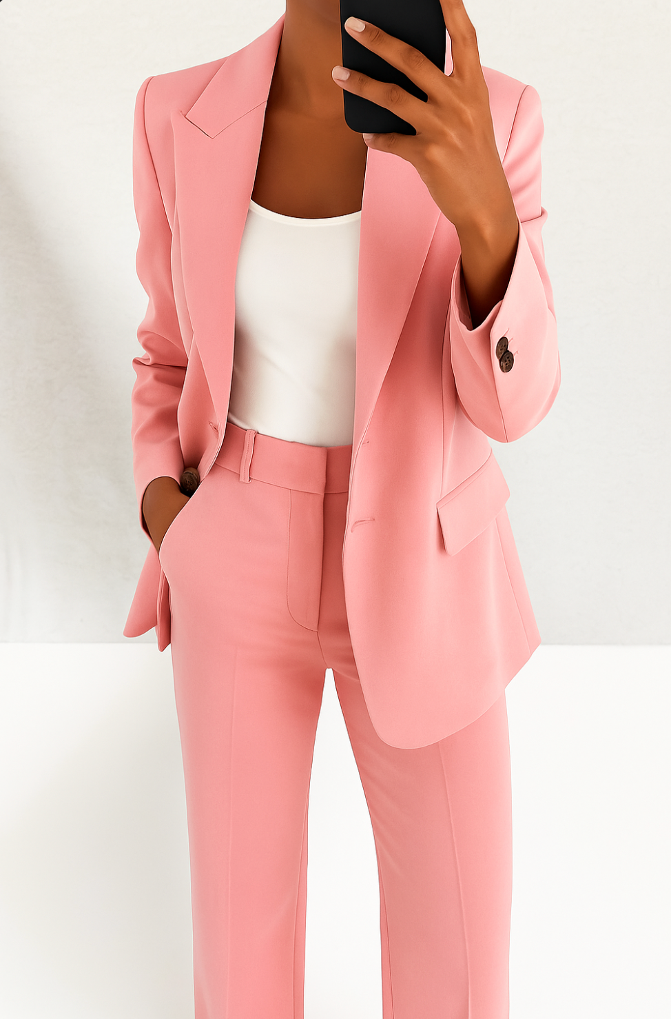 Kacob | Women's Relaxed Blazer and Wide Leg Trousers Suit Set